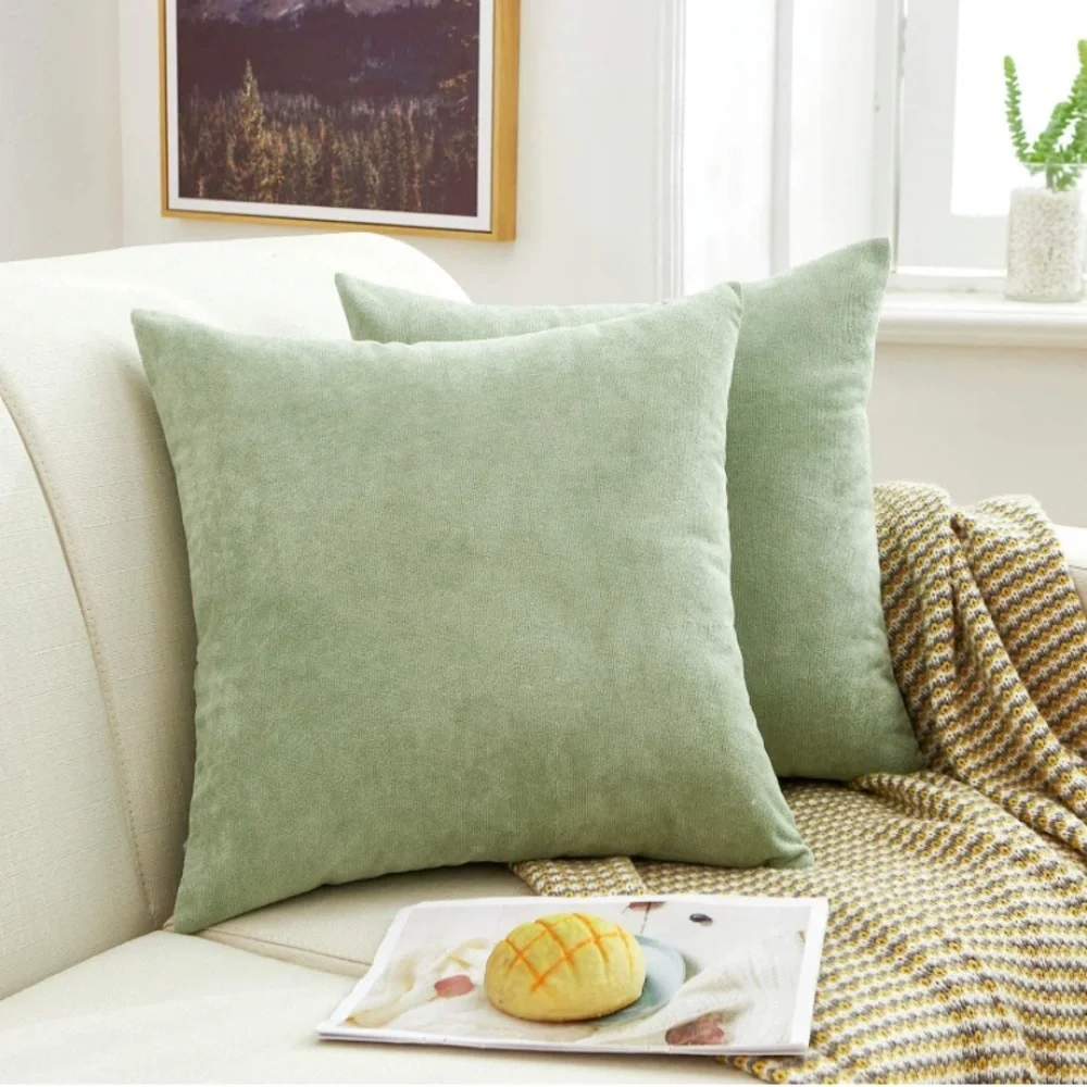 Luxury Home | Elegant Chic Sage Green Soft Chenille Throw Pillow Covers